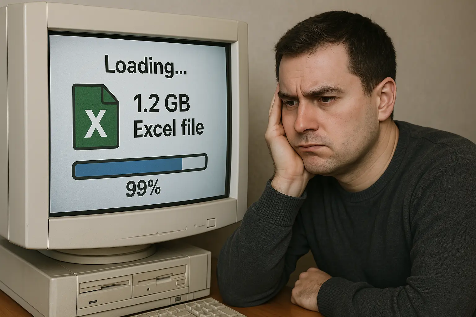 Frustrated user working with Excel