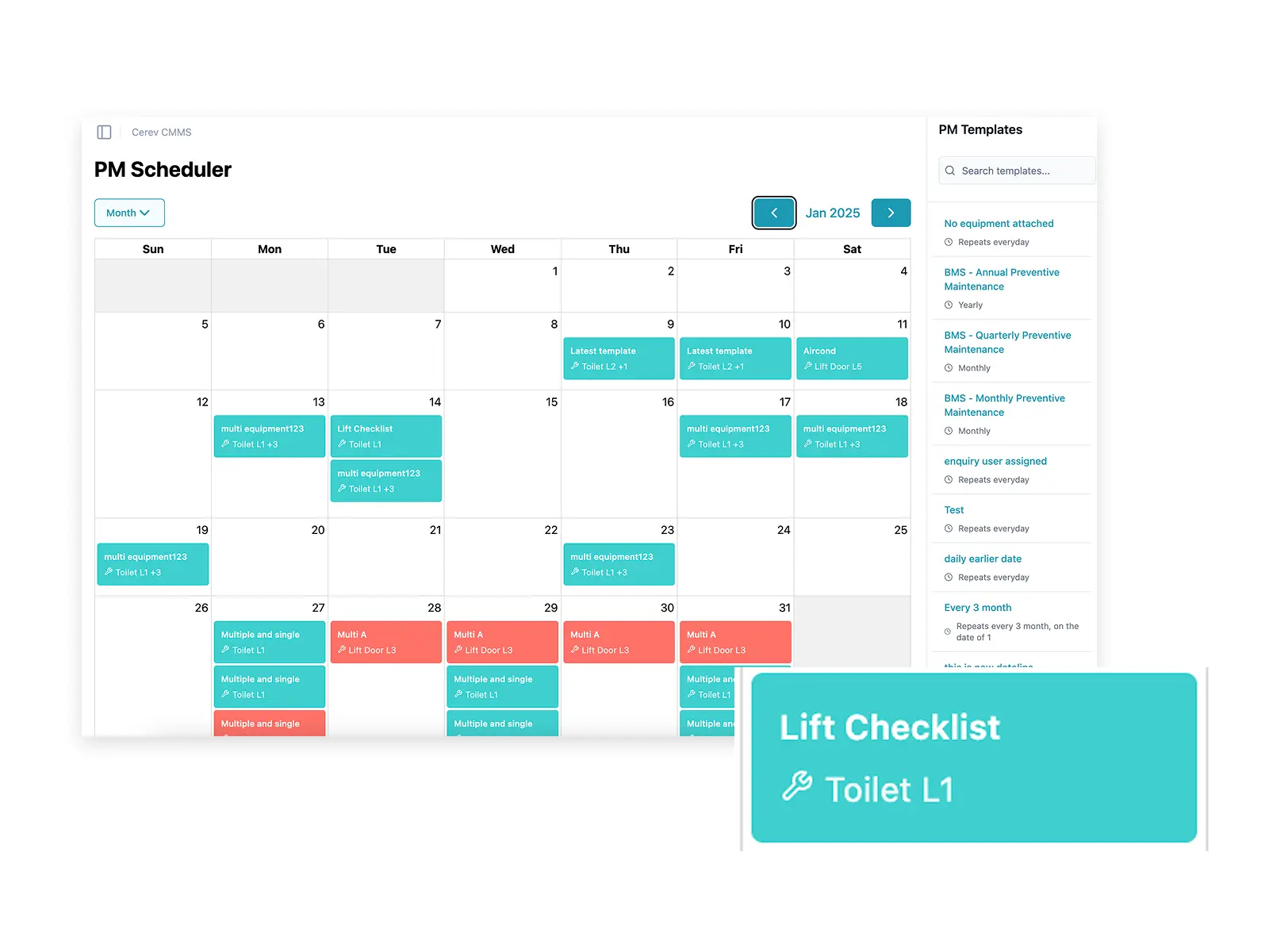 Improved PM checklist visibility