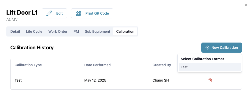 Calibration Feature Screenshot