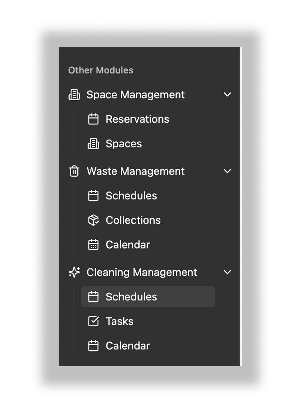 Cleaning schedule screenshot